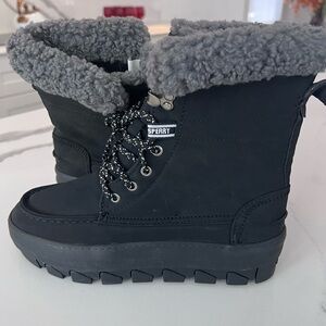 Sperry Women’s Top Sider Juneau Waterproof Black and Gray Boots